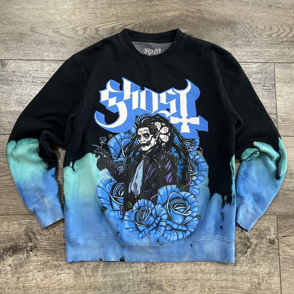 Ghost Papa Emeritus Blue Tie Dye Crewneck Sweatshirt Women’s Medium M Band Tee